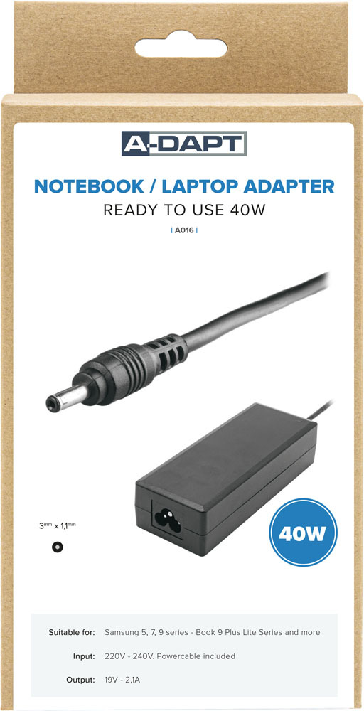 A-Dapt notebook adapter 3.0 x 1.1mm A016