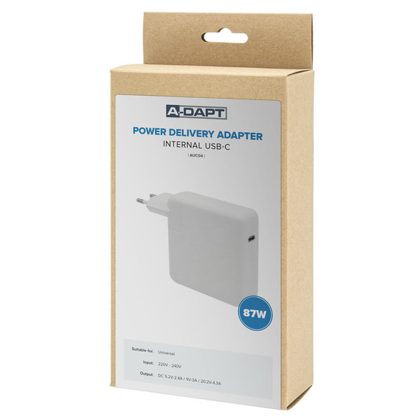 A-Dapt Thuislader Power Delivery USB-C 87W wit