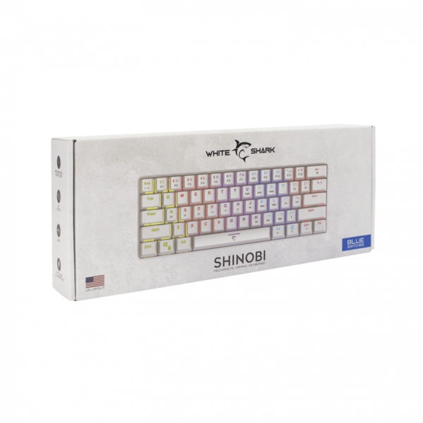 White Shark Shinobi mini TKL Gaming keyboard - blue switch